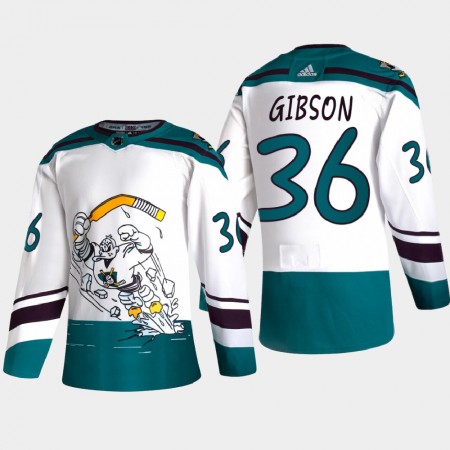 Anaheim Ducks John Gibson 36 2020-21 Reverse Retro Authentic Shirt - Mannen